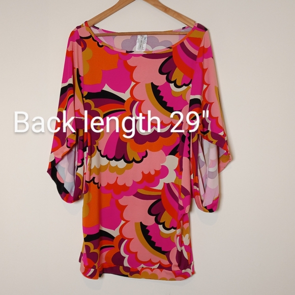 Trina Turk Fan Faire Boatneck Tunic Swim Cover-Up Dress - Picture 9 of 12